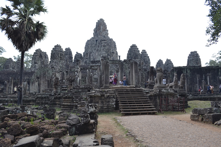 Bayon temple is at the center of Angkor Thom